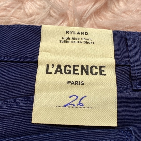 NWT L'Agence Ryland High Rise Navy Cut Off Shorts - Picture 10 of 11